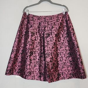 Luca Luca Silk Blend Pink Brown A-line Pleated Skirt Size 46 Italy Medium/Large